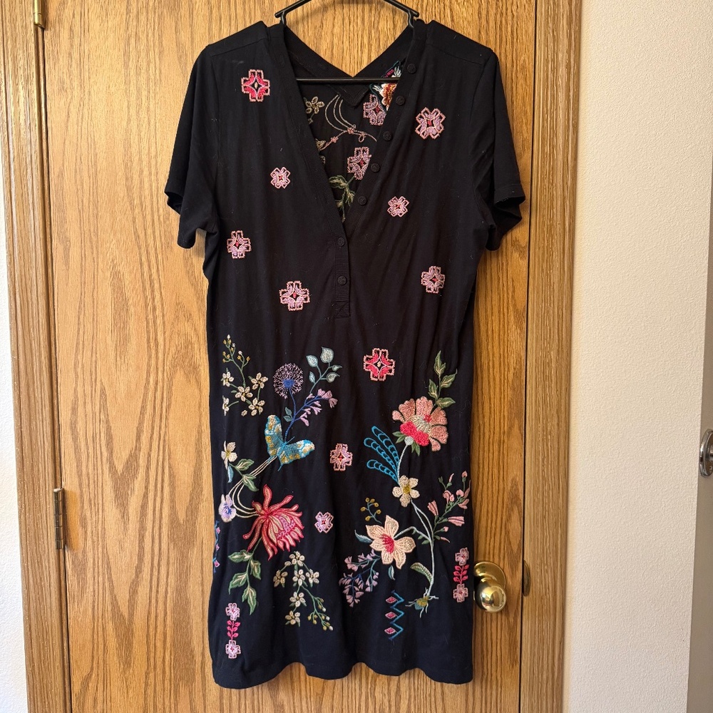 Johnny Was - BUTTON NECK KNIT DRESS MAUREEN M